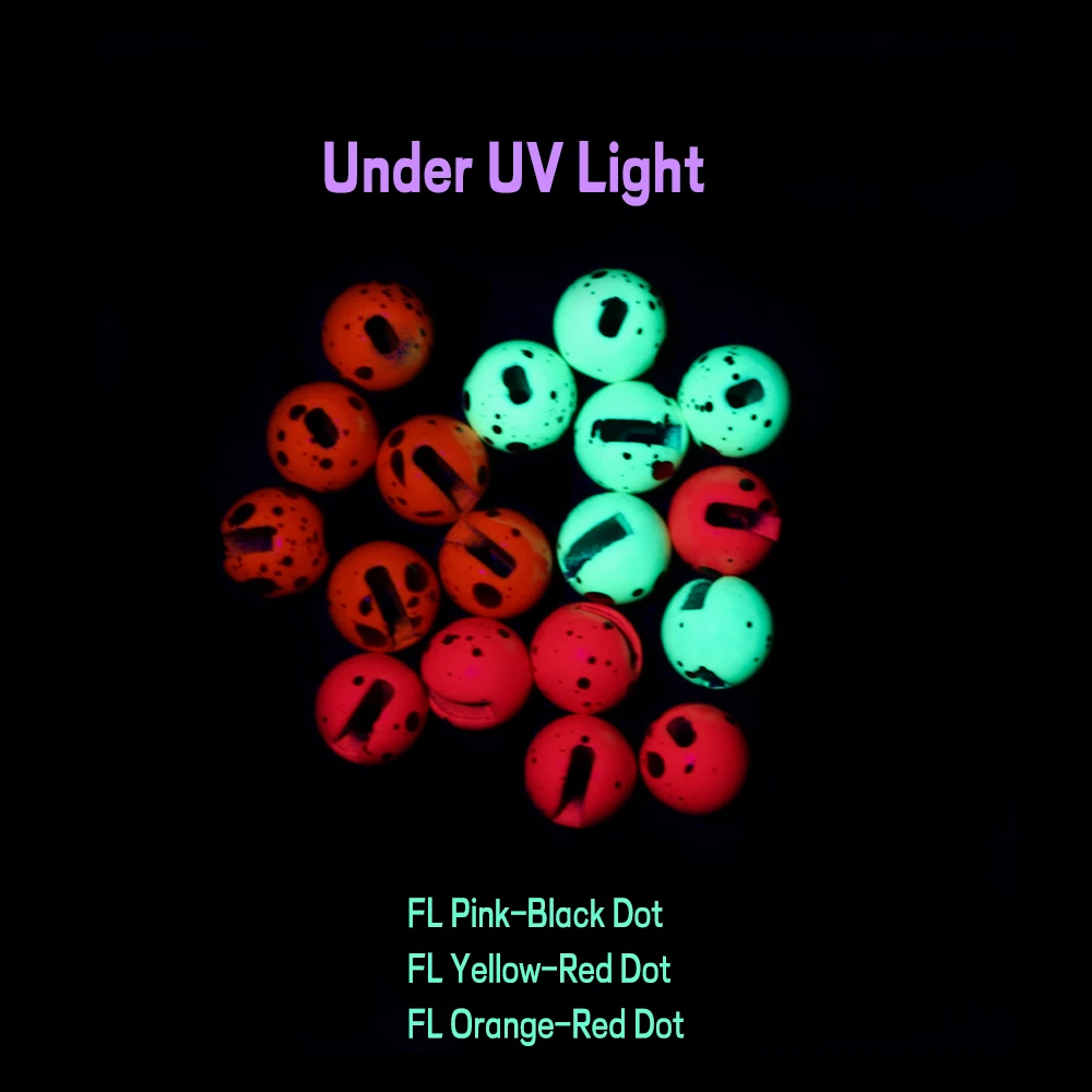 WIFREO 20 piezas cuentas de tungsteno ranuradas metálicas con ojos de punto para pesca con mosca, plantilla de hielo de tungsteno, cabeza de cuentas, Material para atar moscas - imagen 5