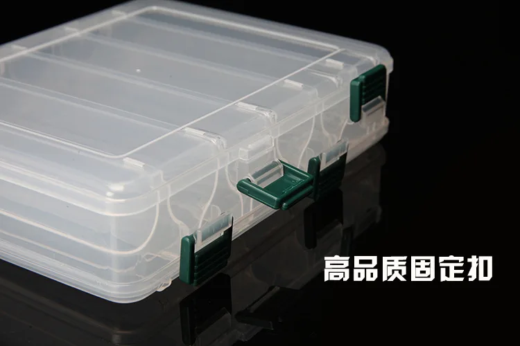 Cajas de aparejos de pesca grandes, almacenamiento de señuelos portátil de doble capa, múltiples compartimentos, caja de herramientas de engranajes, estuche de plástico de transporte, contenedor de cebo - imagen 4