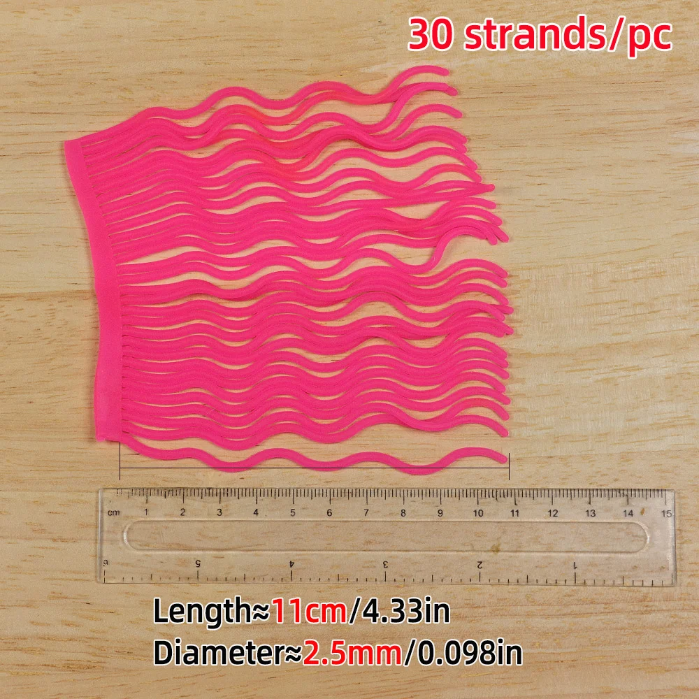 Wifreo, 1 unidad = 30 hebras, Material de atado de moscas de gusano de Squirmy para plantilla de gusano de San Juan, señuelo suave de gusano de Squirmy, Señuelos de pesca de lubina y trucha - imagen 4