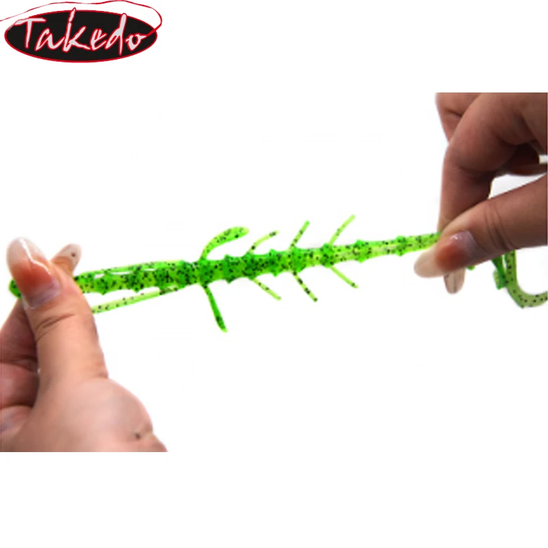 TAKEDO MY13 cebo Artificial 2,2G 6G señuelo de camarón suave Material TPR señuelo suave pesca con anillo cuenta para lubina - imagen 4