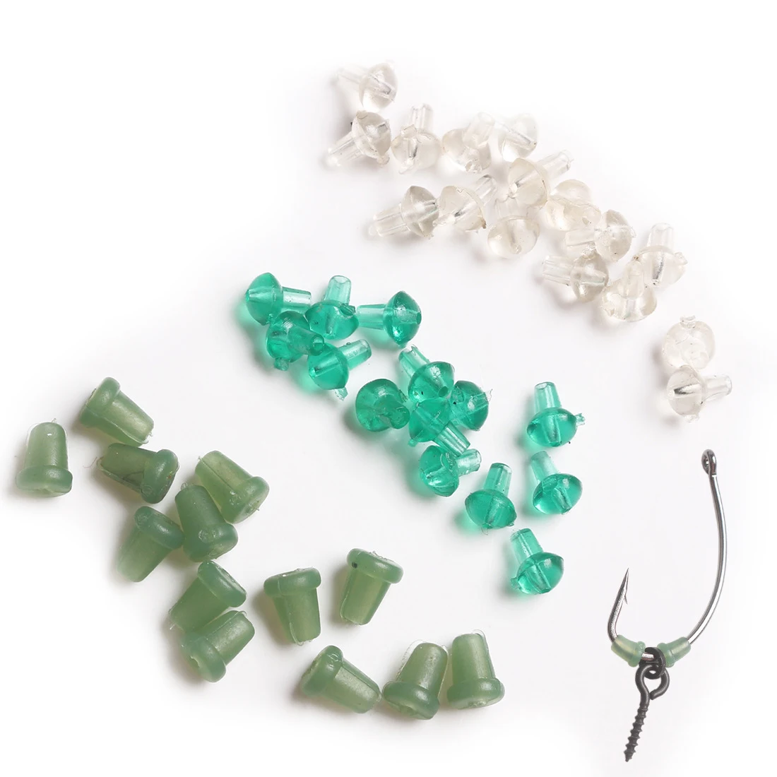 Anillo giratorio para aparejo de carpa, aparejos de pesca de goma, tapón de anzuelo de pescado, anillo de cebo, accesorios para carpa, 50 piezas - imagen 2