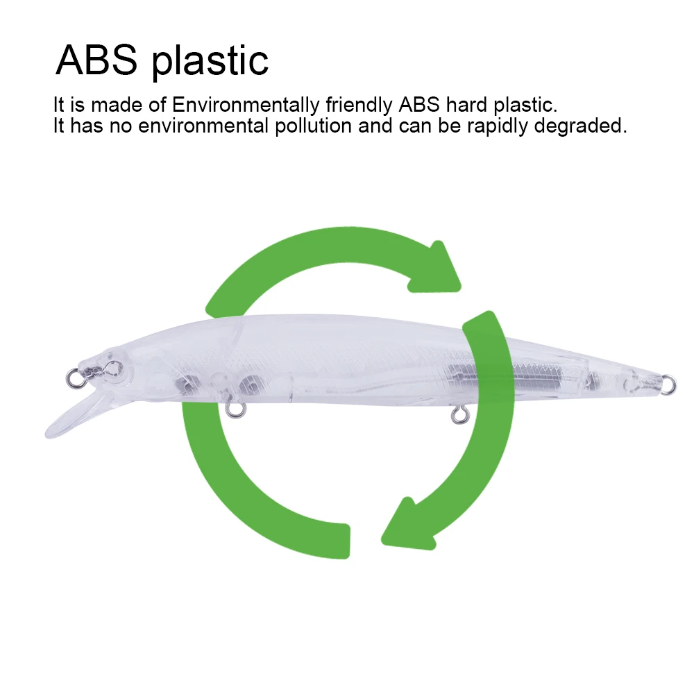 Hanlin-señuelo de pesca Artificial flotante, cebo de pececillos sin pintar, 10/20 piezas, 14cm, 16g, de plástico duro - imagen 5