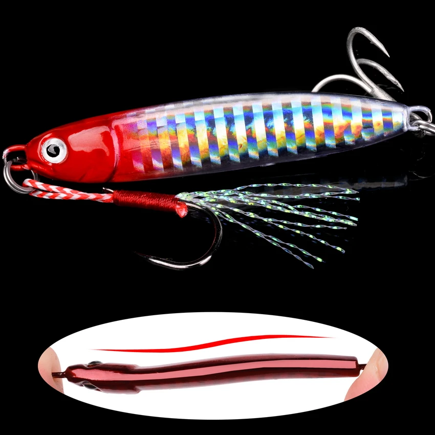 Señuelos giratorios duros de Metal para pesca, anzuelo de lubina, Crankbait, de hundimiento largo, 6 unids/lote, 15g - imagen 2