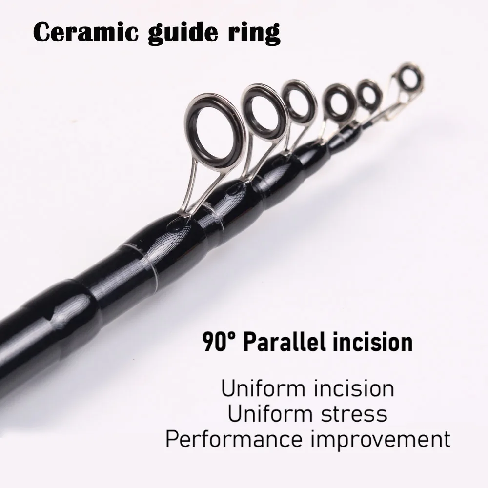 Señuelo de pesca giratorio, caña de fundición, alimentador de fibra de carbono, 1,6 M, 1,8 M, 2,1 M, 2,4 M, mango de madera de corcho duradero, aparejos de viaje - imagen 5