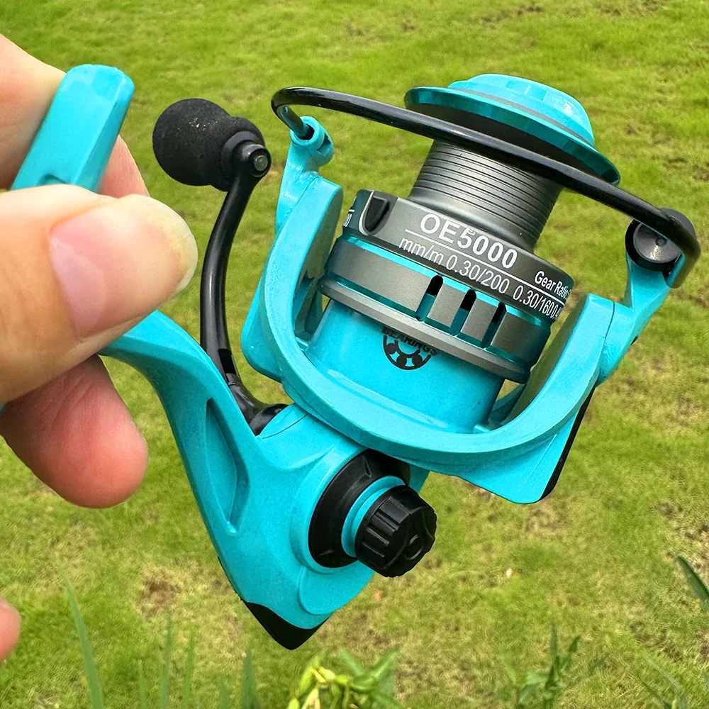 Carrete de Metal de alta calidad carrete de pesca de agua salada 2000 3000 4000 5000 6000 7000 arrastre máximo 8kg alta velocidad 5,2: 1 herramientas de pesca de carpa - imagen 5