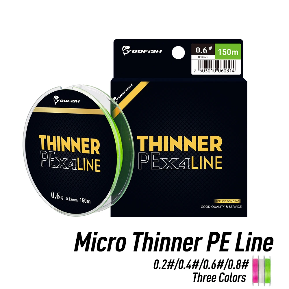 MT8 Hilo trenzado PE 4 hebras para carpa, microdiámetro