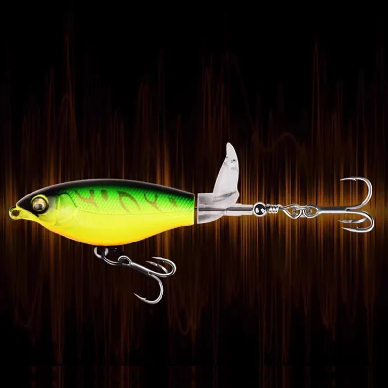 Señuelo de pesca Wobbler con cola giratoria, 7,5 cm, 6,5g, cebos duros artificiales, Crankbait para aparejos de pesca de Lucio, 1 ud.