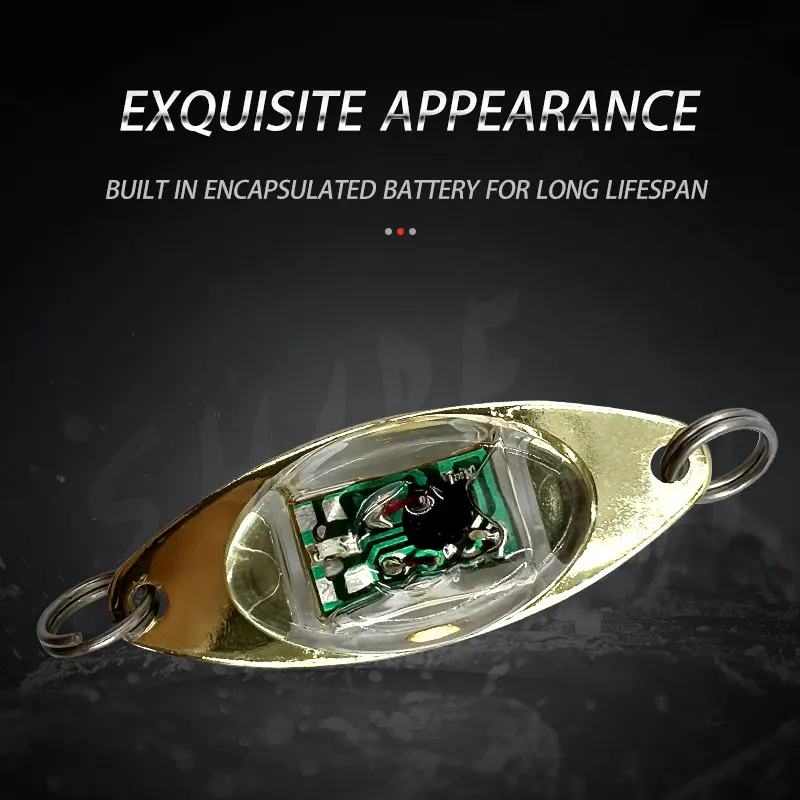 Luces de pesca de caída profunda, luz LED intermitente subacuática impermeable para pesca nocturna, luz de cebo con forma de ojo de Metal, señuelo de cebo de pesca - imagen 3