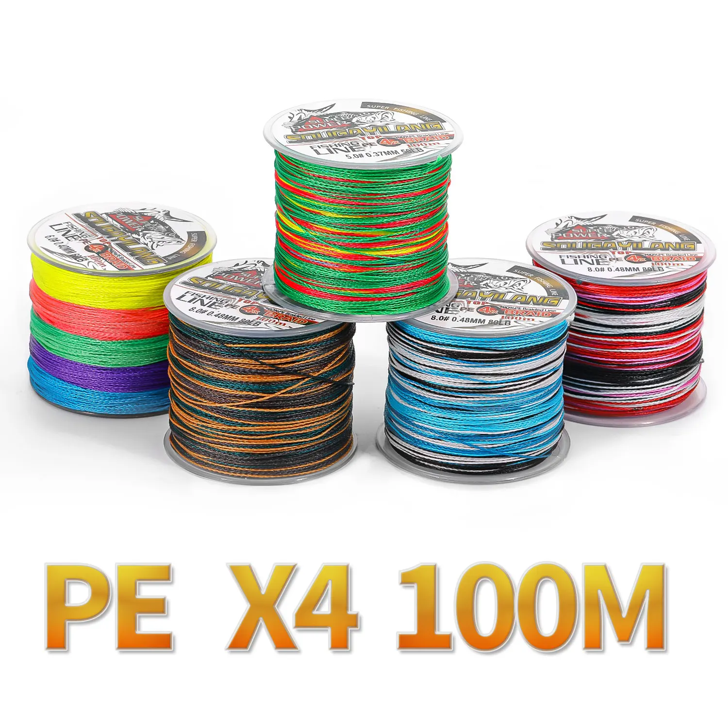 Sougayilang-sedal de Pesca trenzado de 4 hebras, multifilamento de 100M, pesca de carpa, alambre trenzado japonés, accesorios de Pesca, línea de PE - imagen 3