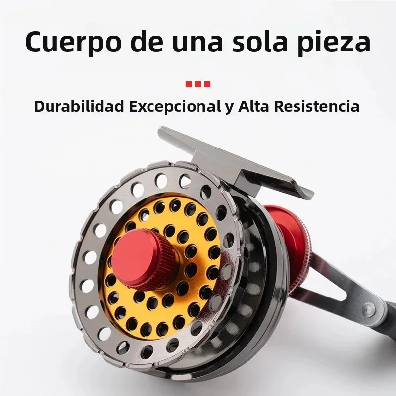 Huidiao carrete en línea totalmente de Metal 4 + 1BB 2,6:1 relación de engranaje carrete libre CNC cuerpo de una sola pieza para pesca Vertical en hielo y balsa - imagen 4