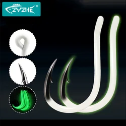 ZYZ 8 ~ 10 piezas Gancho Chinu luminoso Tamaño 1 # -6 #   Anzuelos de acero rico en carbono, puntas de anzuelo compensadas afiladas, anzuelo de pesca de agua dulce y salada
