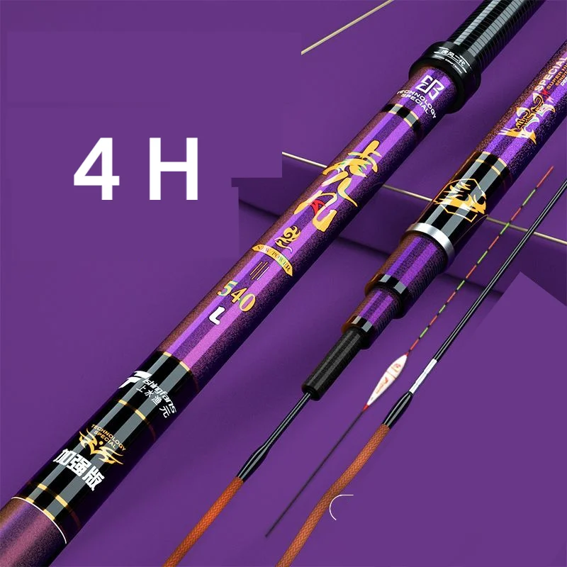 Caña de pescar ultraligera, caña de pescar telescópica de carbono, 3,6-7,2 m - imagen 4