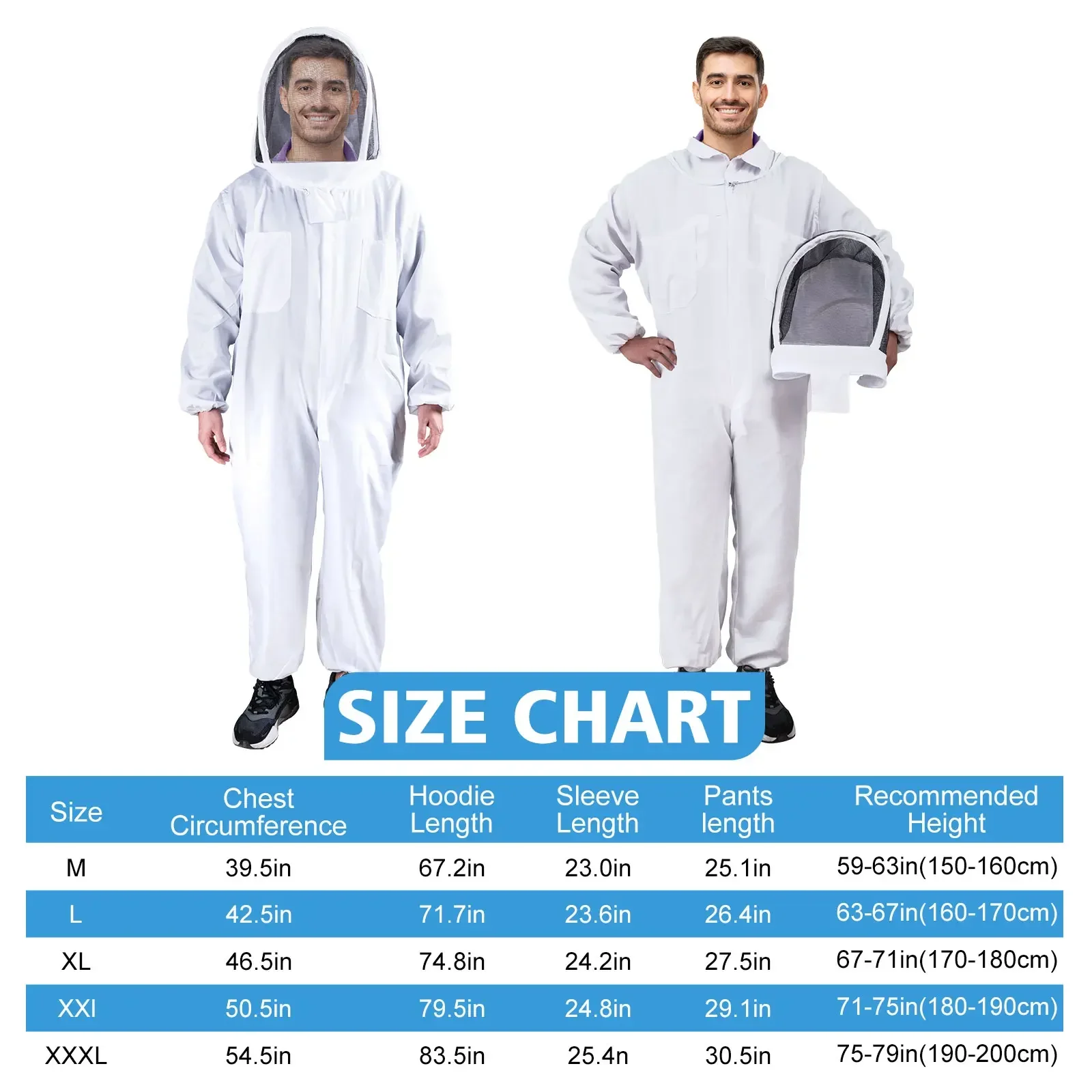 Goture-ropa de apicultura de cuerpo completo, ropa profesional para apicultores, traje de protección para apicultura, velo de seguridad, protección Unisex - imagen 4