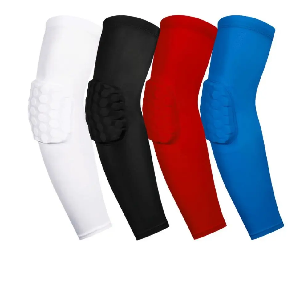 Soporte de codo deportivo de panal de abeja para entrenamiento, equipo de protección, manga elástica para brazo, almohadillas de vendaje, baloncesto y voleibol, 2 piezas - imagen 5