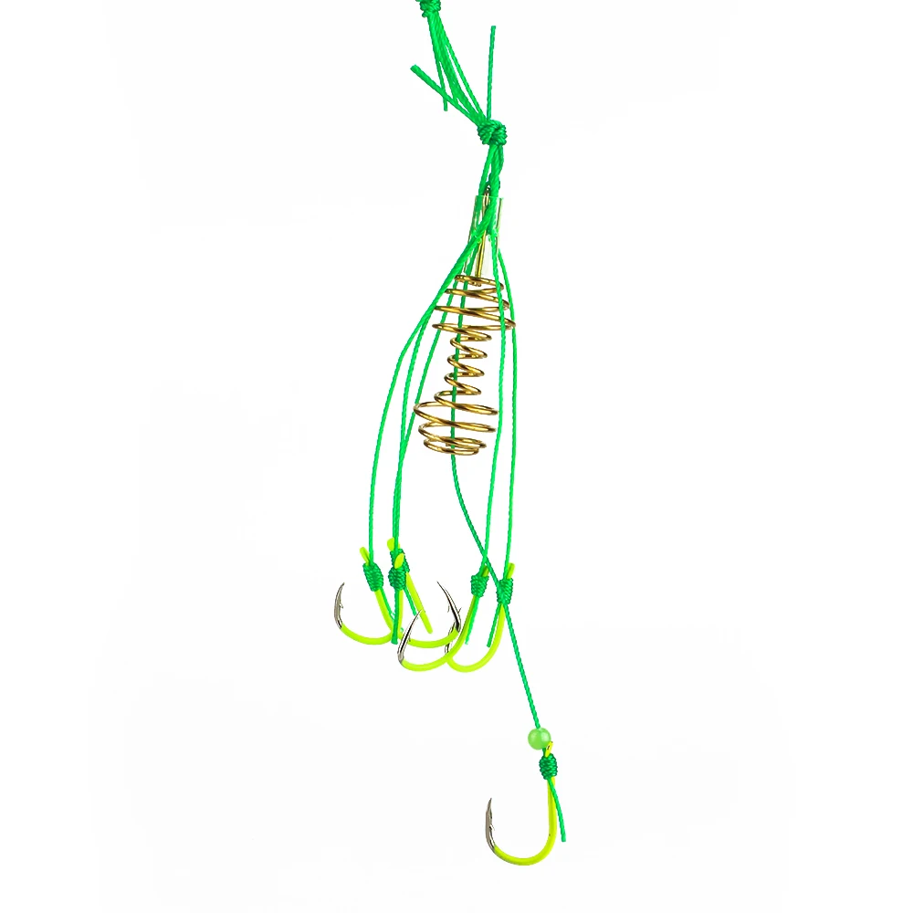 Anzuelos de pesca de alto carbono, alimentador esférico de carpa, herramienta de gancho de explosión colgante a prueba de bomba, gancho de explosión antibobinado, 4 Uds. - imagen 4