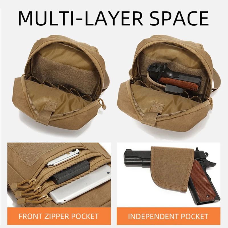 Bolsa táctica de pesca para el pecho, funda para pistola Molle, deportes al aire libre, viajes, ciclismo, montar, caza, desplazamientos, paquete de pistola grande - imagen 4