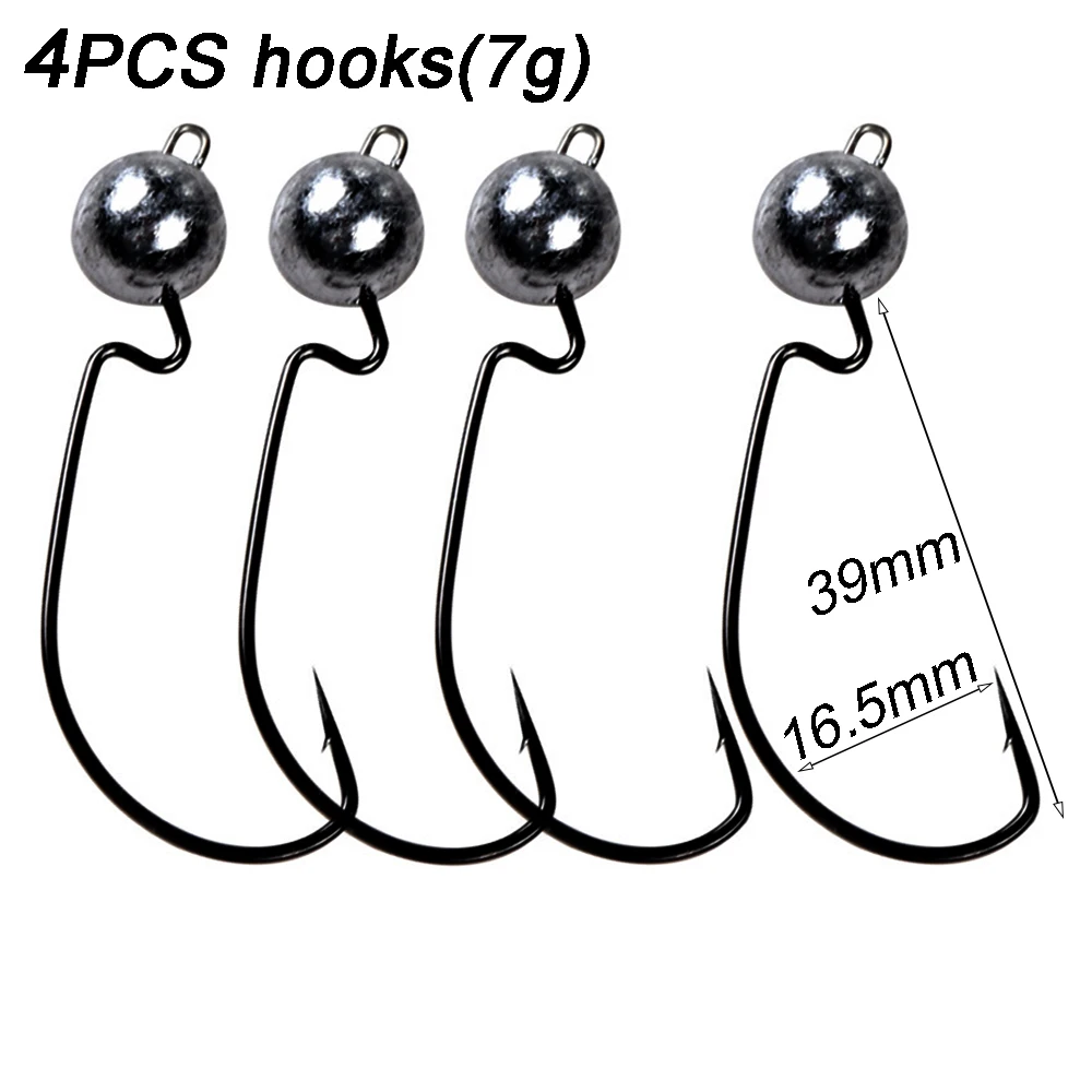 4PCS worm hooks (7g)
