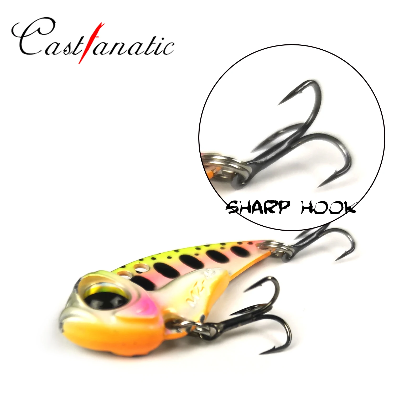 Castfanatic MZ40 6,5g Metal hundimiento sin labios Crankbait hoja VIB Glow cigarra Wobblers cebos aparejos para lubina perca Señuelos de pesca - imagen 4