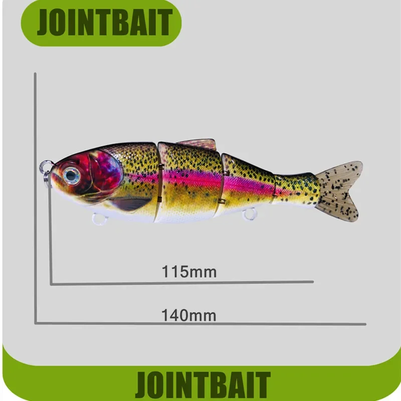 GREENSPIDER Señuelo Articulado Lucio Swimbait – Cuerpo duro para pesca - imagen 3