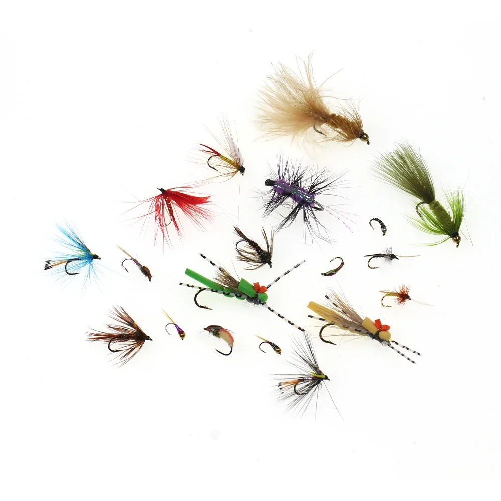 ICERIO 52 unids/caja Kit de moscas surtidas moscas secas/húmedas Streamer Hoppers Midge Buzzer Perdigon Ninfa trucha lubina señuelo de pesca con mosca cebo - imagen 4