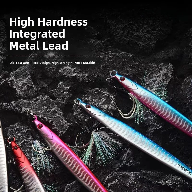 KEARMMING-señuelo de fregadero de velocidad de juego grande, placa de hierro roja brillante, para Sailfi y pargo, Ocean Boat Fiing - imagen 2