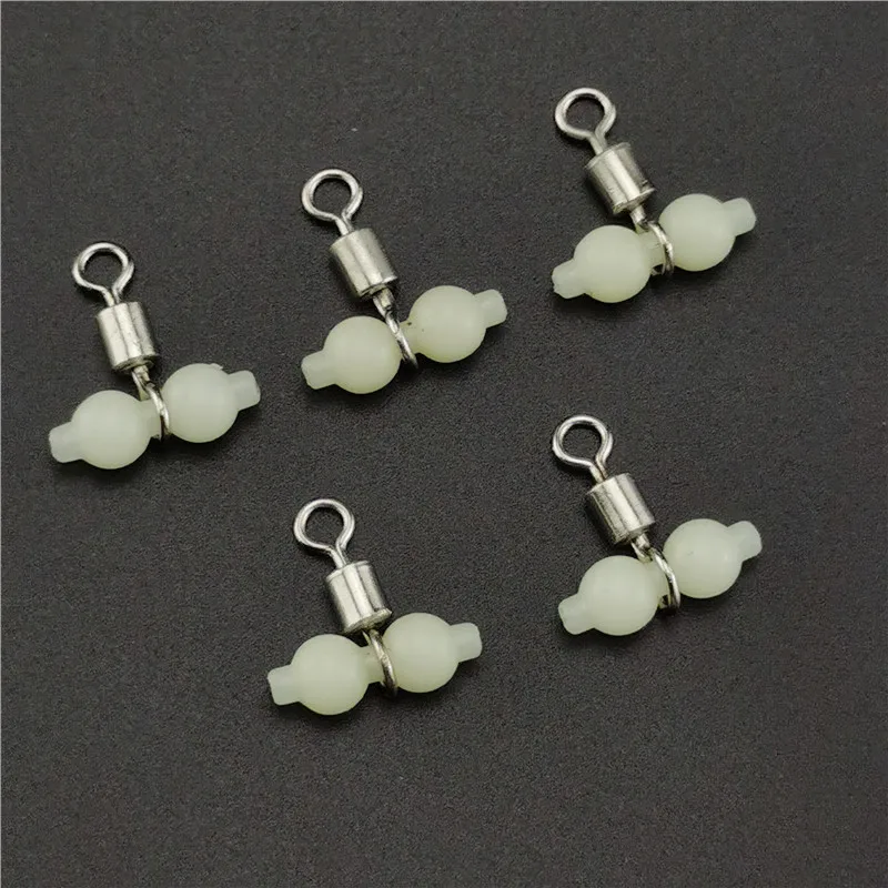 100 Uds. Giratorios de pesca duraderos luminosos de 3 vías accesorios de pesca en el mar conector giratorio anzuelo de pesca en el mar tamaño L S - imagen 4