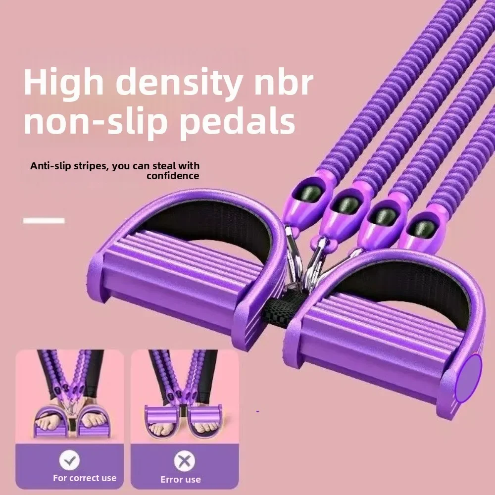 Cuerda de tensión multifunción para Fitness con asas, banda de resistencia de Pedal ajustable, extractor de estribo antideslizante para hombres y mujeres - imagen 3