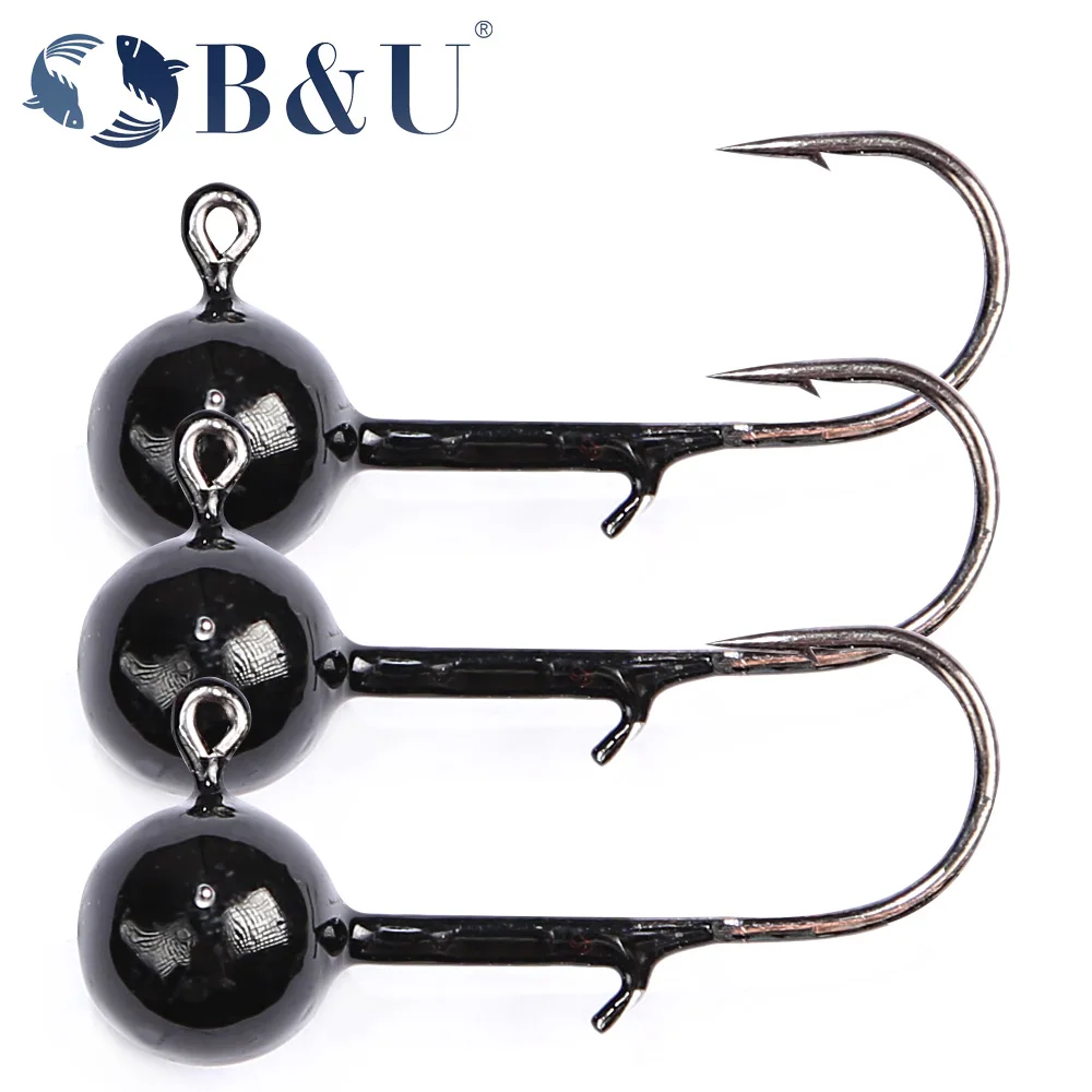 B&U Crank Jig Head Hook 2g 3.5g 5g 7g Vishaak Lood Hoofd Jig Lokken Harde Aas Zachte Worm Jig Haak Voor Zachte Wormvissen
