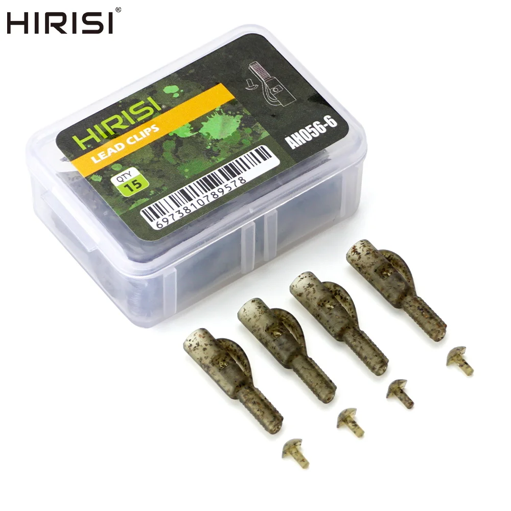 Hirisi 15 Uds Clips de plomo de seguridad para pesca de carpa con Pin para aparejos terminales de pesca AH056-6 accesorios de pesca