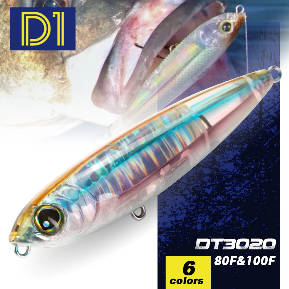 D1 señuelo de pesca de superficie 3DR Pencil Series 80mm 11g y 100mm 20G, cebo flotante Topwater Walk The Dog, cebo Artificial para Andador de lubina