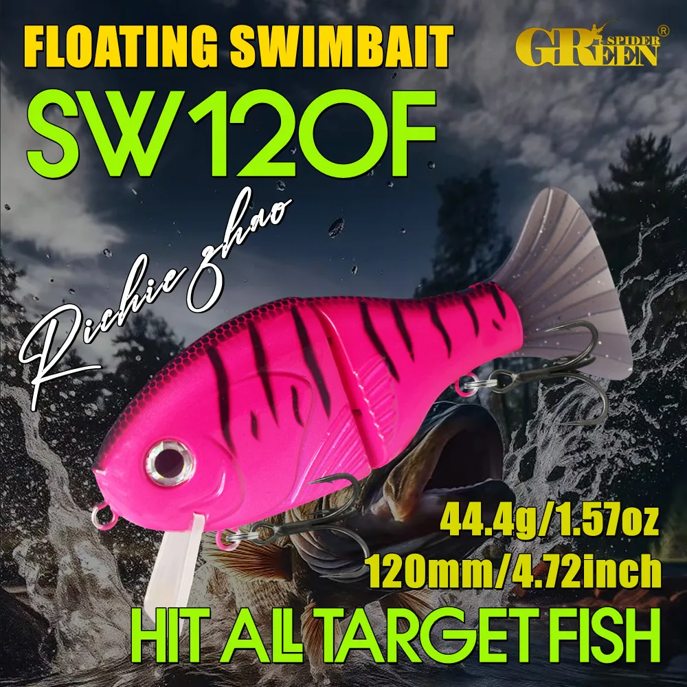 GREENSPIDER Glidebait 120 mm – Señuelo duro flotante para bass y bagre - imagen 2