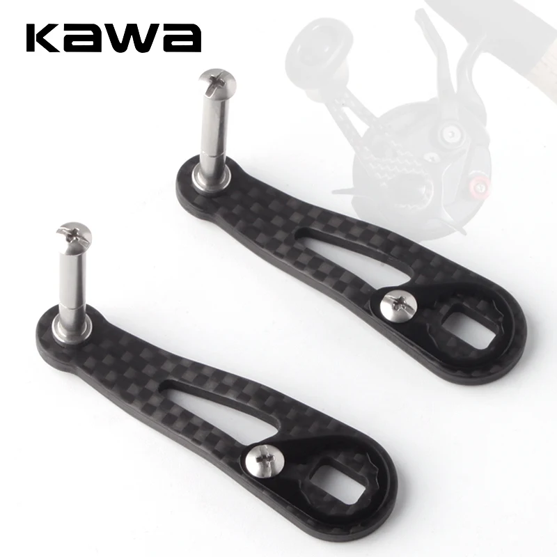 Kawa-mango de carrete de pesca con mango de fibra de carbono, longitud de balancín de pesca en hielo, tamaño del agujero de 62mm, 8x5 y 7x4mm, traje Ab/Dai/shim DIY, 1 ud.