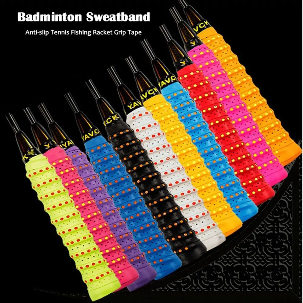 Overgrip de bádminton antideslizante, absorción de sudor perforada, cinta de tenis, bobinado, raquetas transpirables, suministros de raqueta de agarre - imagen 5