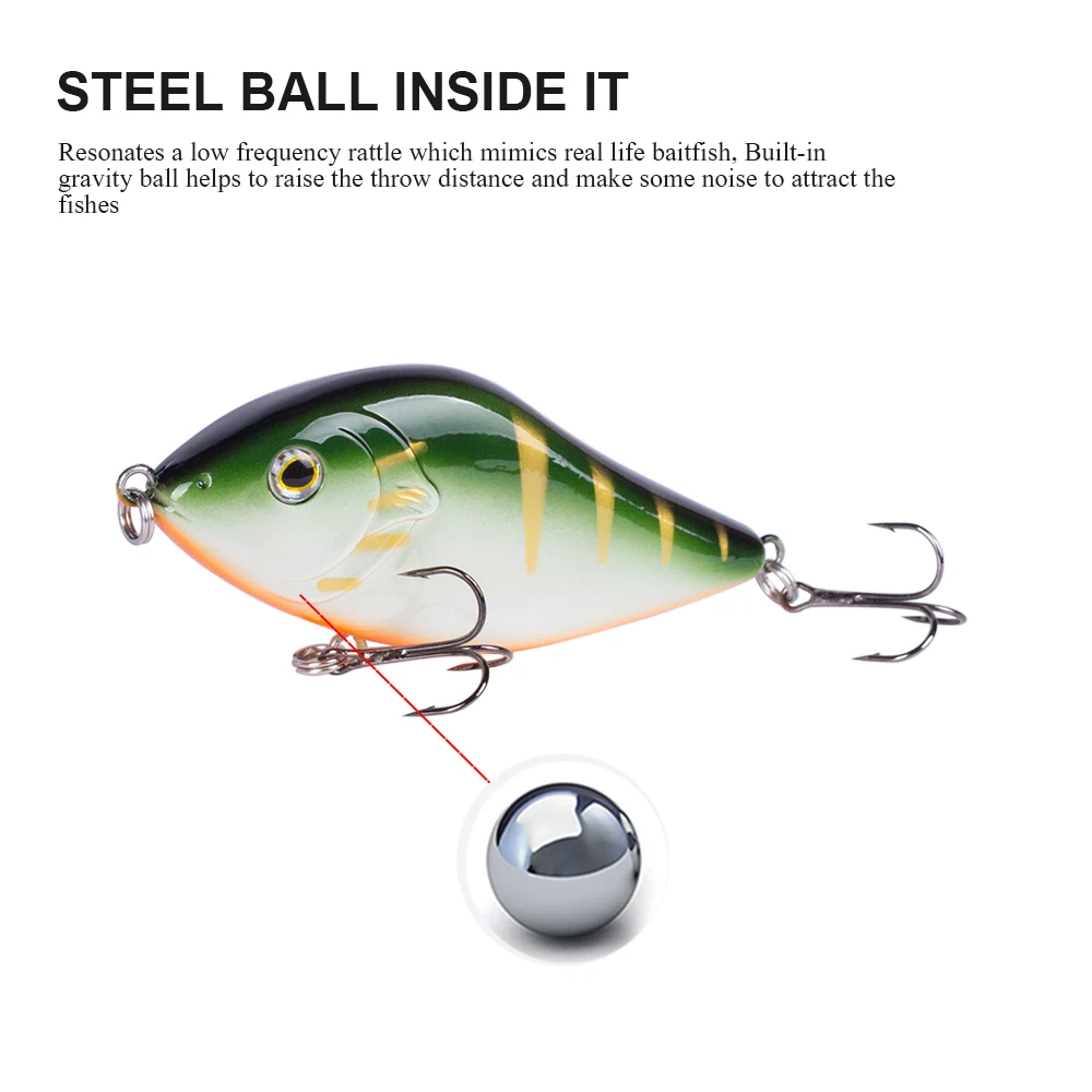 Hanlin Crankbait realista 100MM 45G Jerkbait de hundimiento lento señuelo de pesca deslizador acción de natación cuerpo duro Jerk cebo para Lucio almizclado - imagen 5