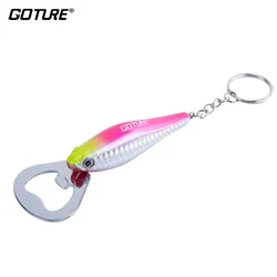 Goture-señuelo de pesca duro de acero inoxidable, abridor de tapa de botella de velocidad, diseño de llave, herramienta de cocina para cerveza, abridor de botellas duradero, 1-5 uds.