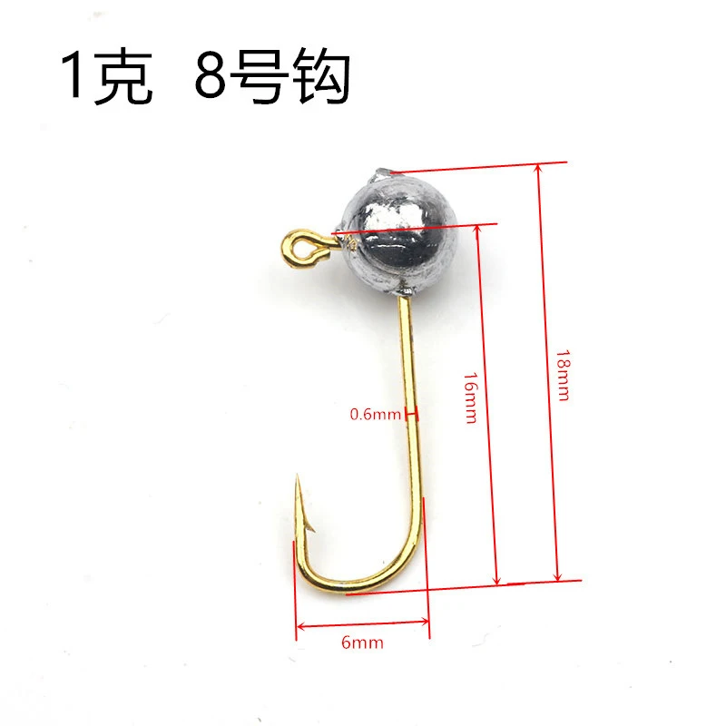 10 unids/lote Micro anzuelo de pesca con cabeza de anzuelo 1g-5g anzuelo de pesca en hielo Mini anzuelo de manivela señuelo suave aparejos de pesca - imagen 2