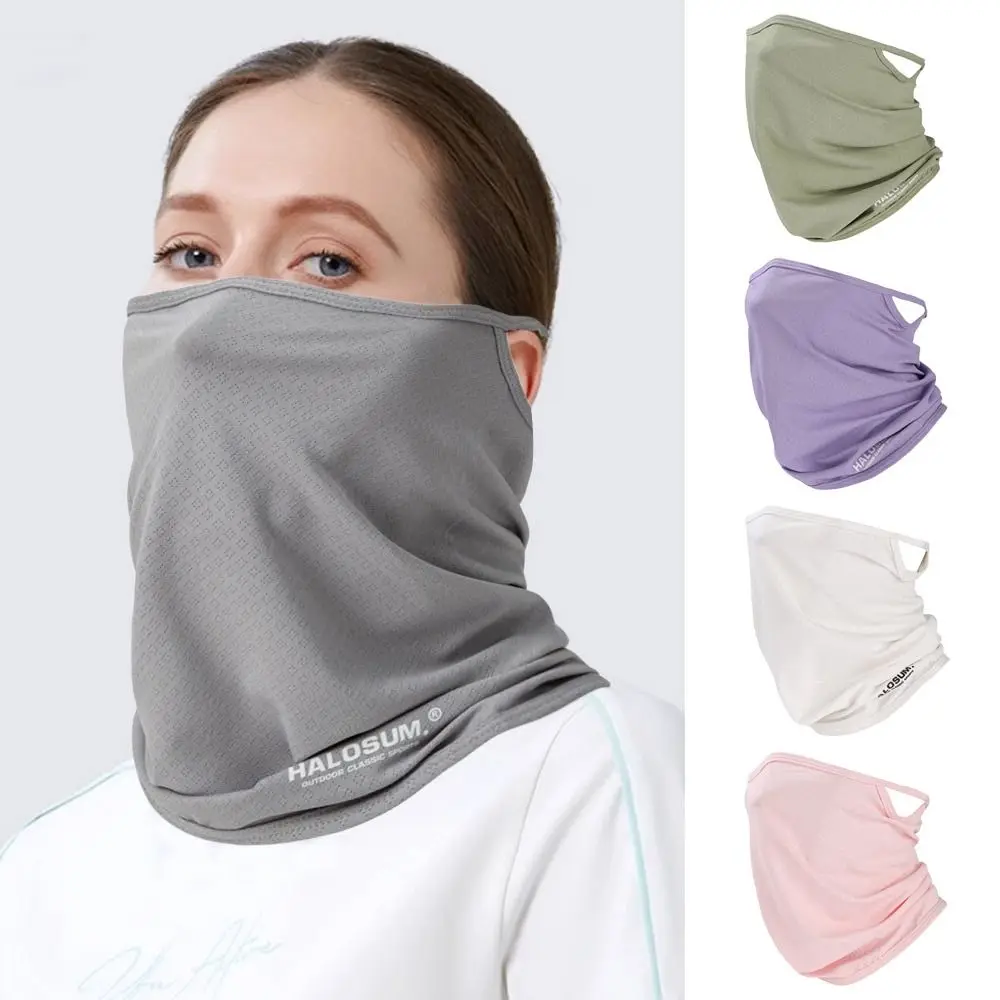 Bandana de seda helada para ciclismo, protección solar UV a prueba de viento, polaina para el cuello, deporte, transpirable, bufanda de tubo fresco para pesca - imagen 5