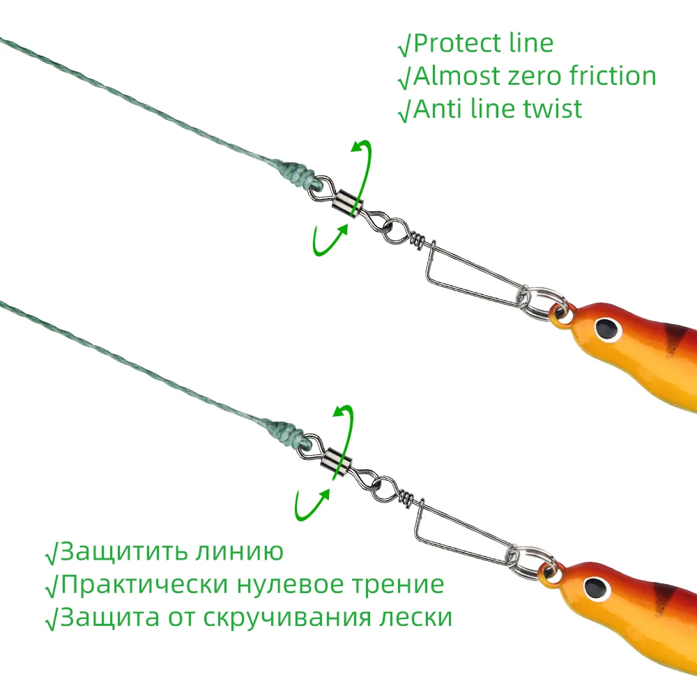 DNDYUJU-rodamiento giratorio de pesca 20 piezas, anillo sólido de enclavamiento a presión para señuelo de anzuelo, Conector de pesca, accesorios de aparejos - imagen 3