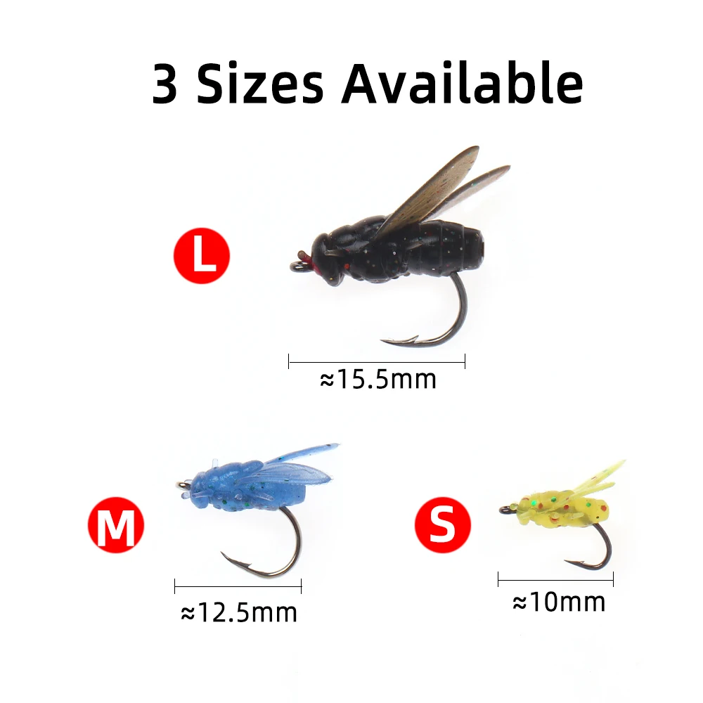 Wifreo 20 unids/caja realista silicona mosca casera suave insecto cebo trucha pesca de lubina juego de señuelos artificiales - imagen 3