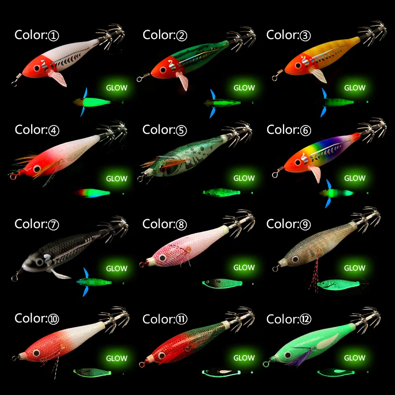 LETOYO MEEPO juego de señuelos de calamar plantilla de calamar luminosa cebo Artificial pesca de sepia Webfoot pulpo EGI Señuelos de pesca de mar - imagen 3