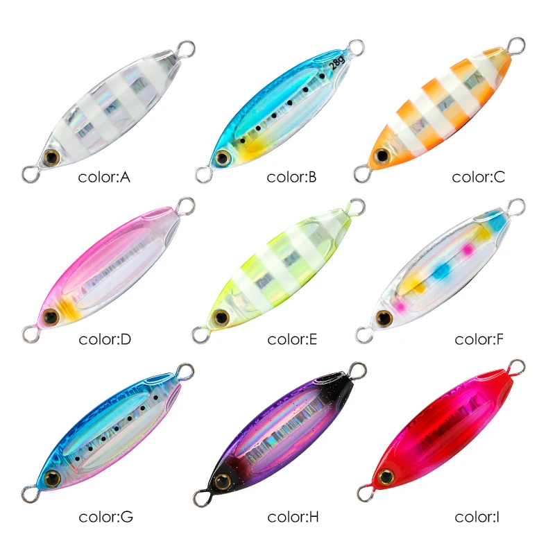 LETOYO 28g 40g 60g brillo Metal lento Jigging señuelos paso Jumpping pesca Jig cebo para pesca en el mar Shore señuelo de pesca de Metal - imagen 3