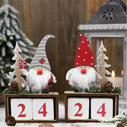 Calendario de Navidad de Papá Noel, decoración del hogar para fiesta, regalos de Feliz Navidad y Año Nuevo, decoración navideña de Papá Noel, accesorios de moda para el hogar