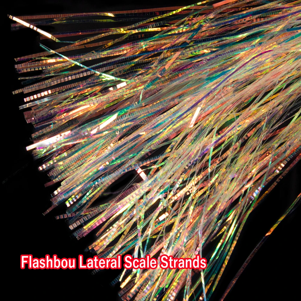 Wifreo, 1 paquete, atado de moscas, Flashbou, hebras de escala lateral, cola de caballo de agua salada, cebo giratorio, señuelo de pesca, materiales para atar moscas de lubina - imagen 5