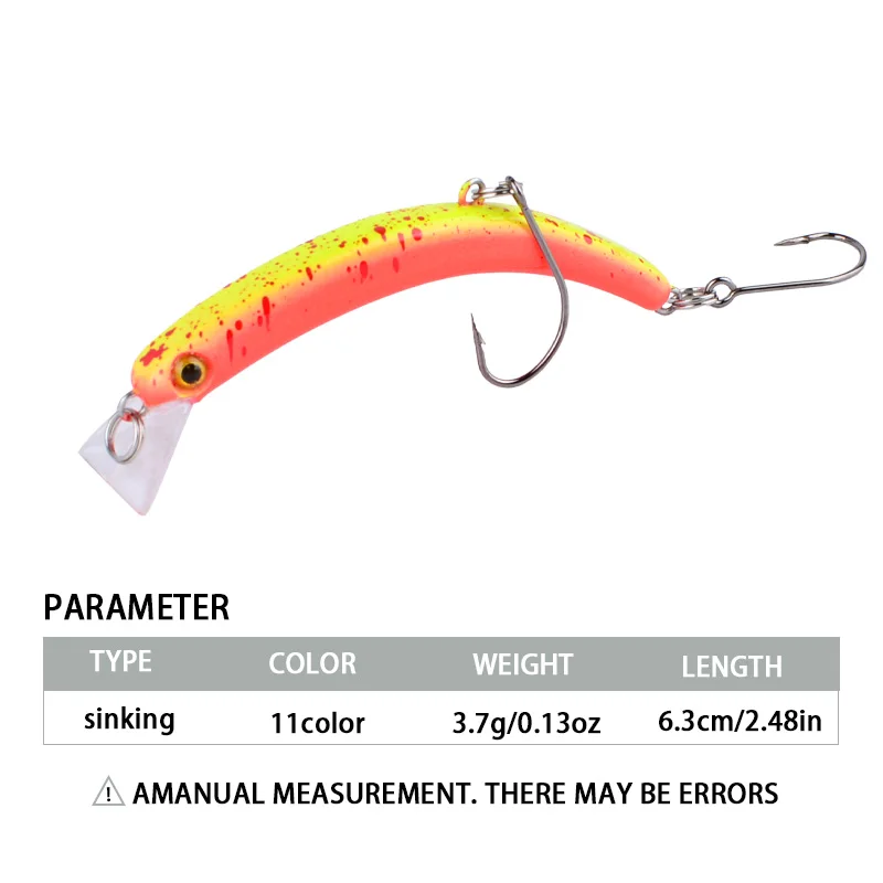1 Uds Mini Wobblers de pececillo de hundimiento lento anzuelos triangulares peces Popper aparejos de lubina Señuelos de pesca Crankbait cebo de plástico duro - imagen 2