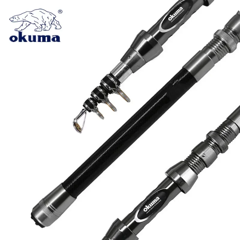 OKUMA nueva caña de pescar de carbono 1,5 M/1,8 M/2,1 M/2,4 M/2,7 M anillo guía de cerámica gota de agua rueda giratoria caña de pescar - imagen 5