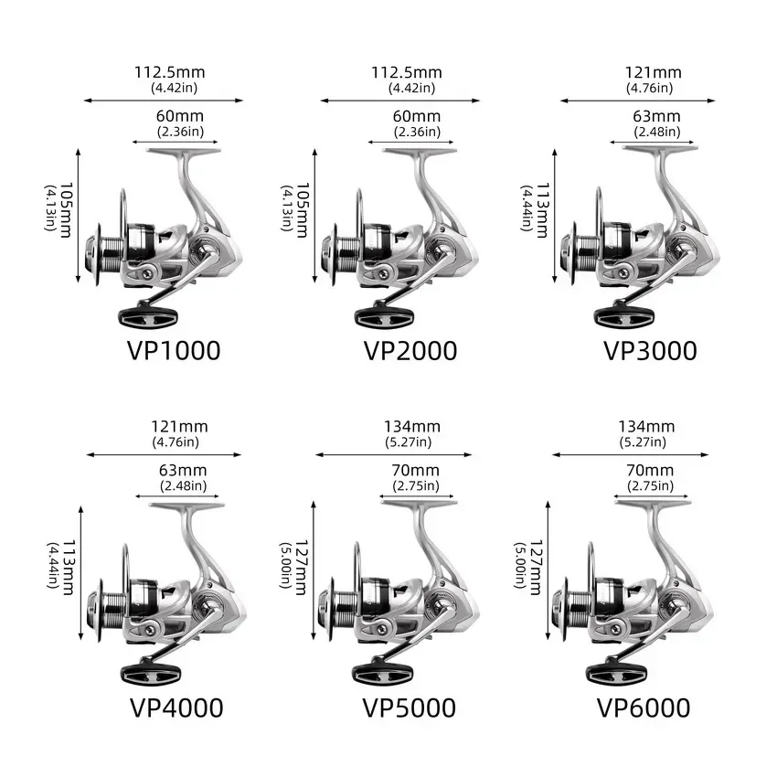 Carretes de pesca giratorios, mango intercambiable izquierdo/derecho, arrastre máximo de 10kg, carretes giratorios ultraligeros, para pesca de carpa en el mar - imagen 3