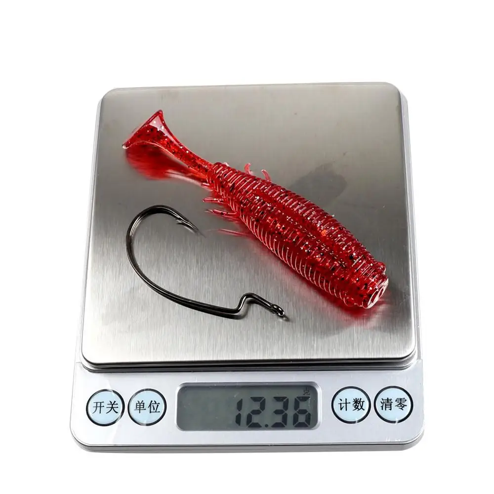 4 Uds. Cebos de pesca con señuelo suave, 10cm/11g, cebos grandes para peces con 2 anzuelos para agua dulce, agua salada, pececillo, trucha, perca, pesca negra - imagen 3