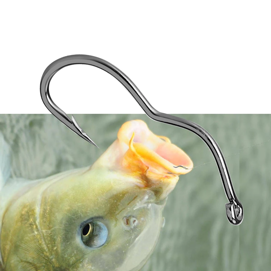 FTK 12 unids/pack anzuelos de pesca de acero rico en carbono con tapa automática afilada con anillo 6-13 #   Anzuelo de púas para accesorios de pesca de carpa - imagen 3