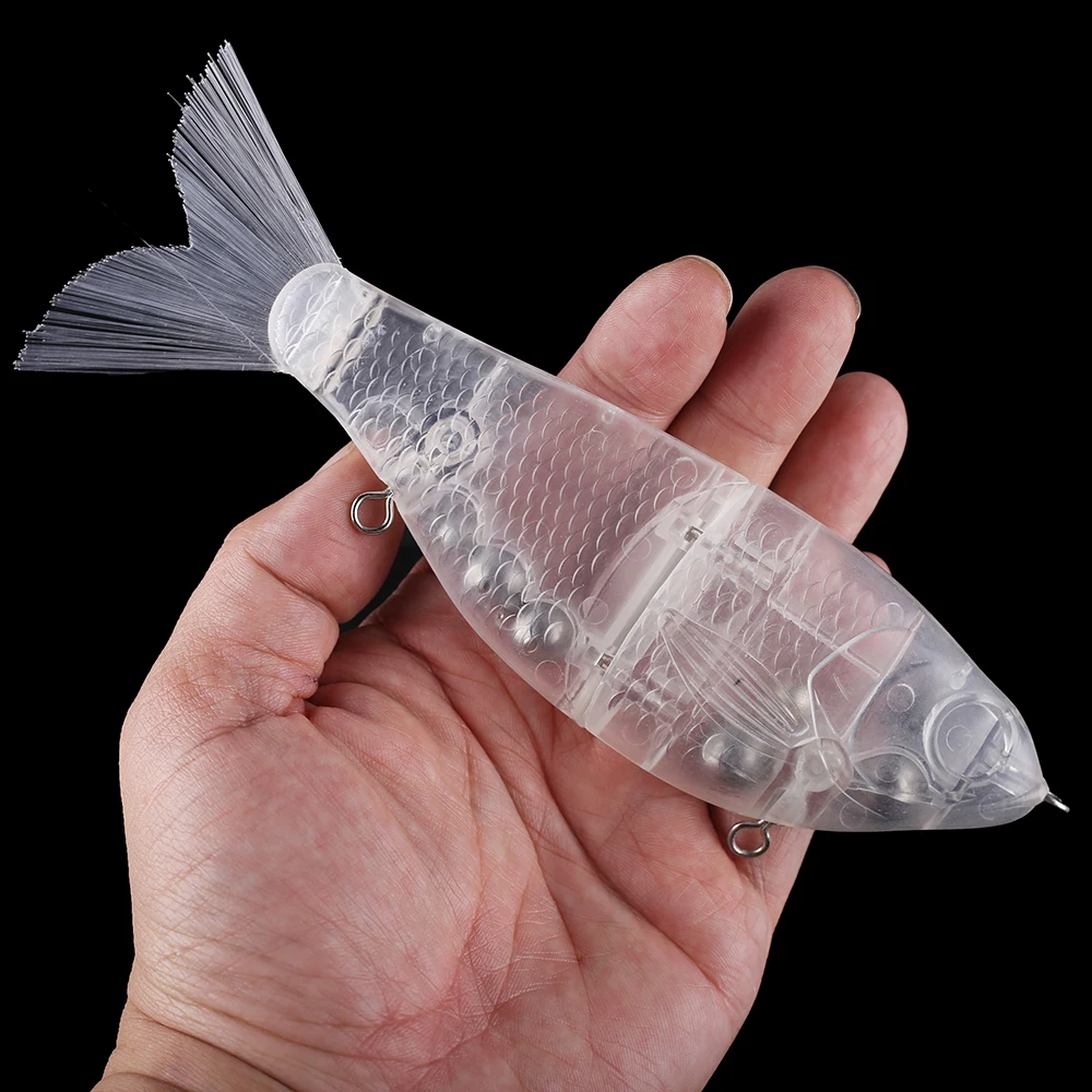 Chan'sHuang-Cebo en blanco sin pintar, 3 piezas, 18cm, 67,5g, sonajero de hundimiento, cola de cepillo, cebo dorado, Swimbait, señuelo de pesca Artificial hecho a mano - imagen 4