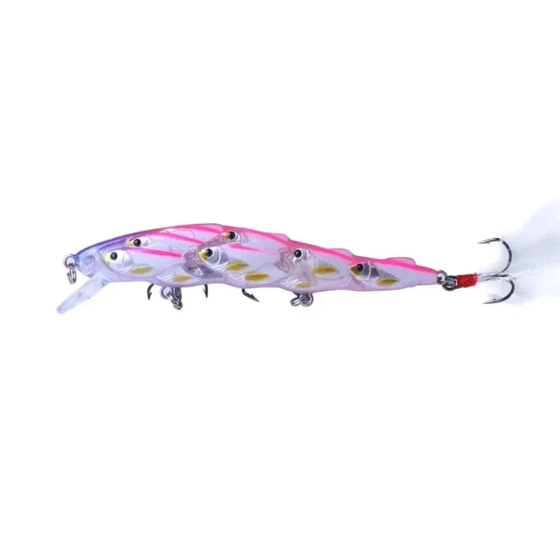 Nueva llegada tipo Shoal Minnow cebos duros 11,5 cm 15,7g señuelo de pesca 1 Uds 4 # Ganchos Crankabaits 5 colores Wobbler con gancho de plumas - imagen 4